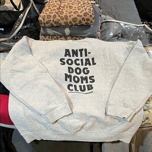 Gray Anti-Social Dog Moms Club Sweatshirt